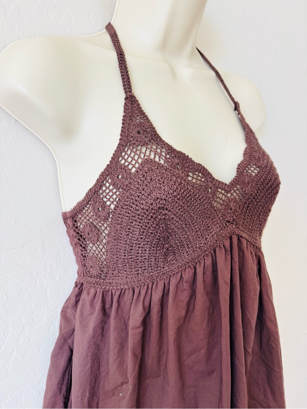 wild fable Brown Crochet-Top Mini Dress - Picture 3 of 10
